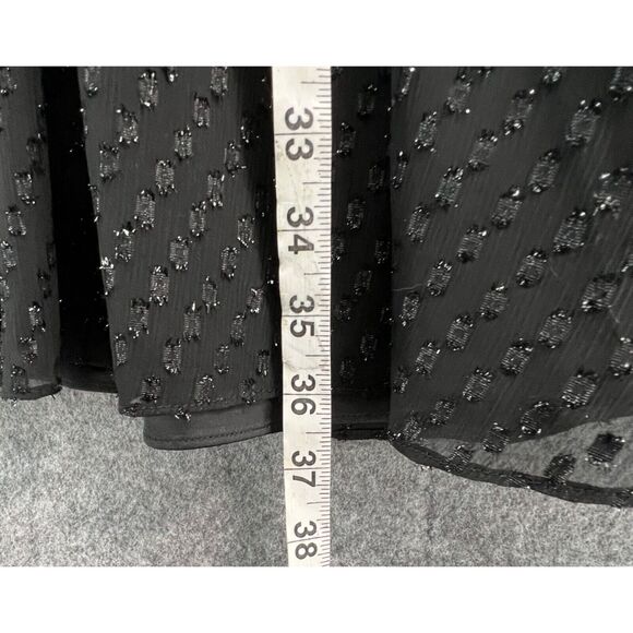 Express Metallic Halter Dress M Black Sparkle Fit Flare Belted Party Evening NEW - Picture 9 of 16